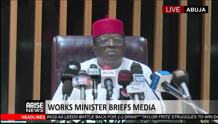 Works minister Umahi urges public to safeguard infrastructure after dumped refuse blocked undergroun...