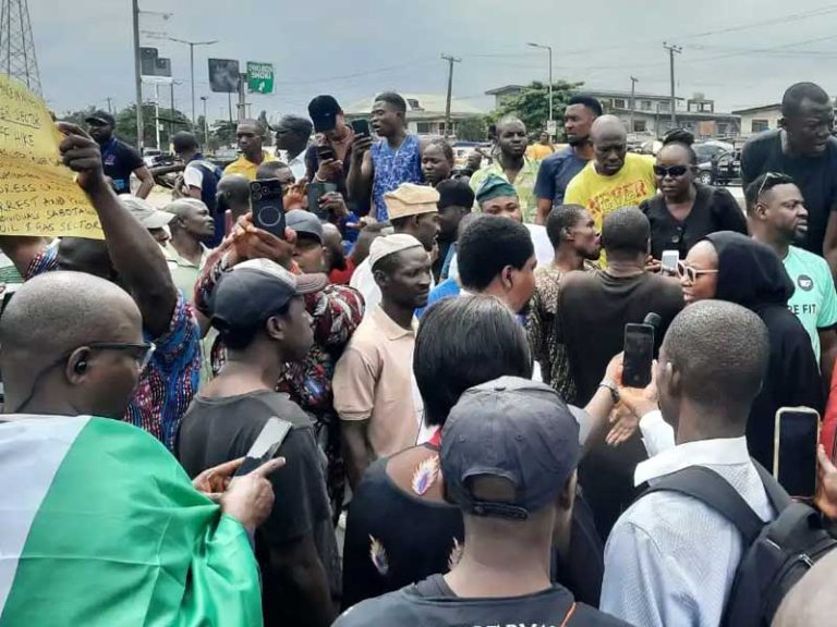 Residents of Danhonu II community in New Millennium City, a suburb of Kaduna metropolis, yesterday, ...
