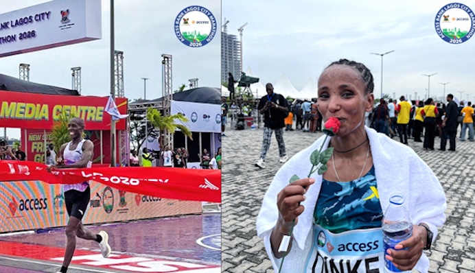 Kenya’s Ezra Kipchumba Kering wins 11th Access Bank Lagos City Marathon while Ethiopia’s Meseret Din...