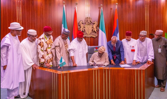 President says amendment Electoral Act strengthens process and boosts public trust, as NASS leaders...