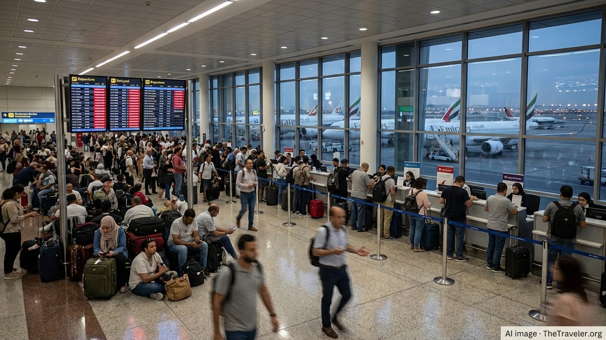 Global carriers suspend routes across Middle East as airspace closures strand thousands and disrupt...