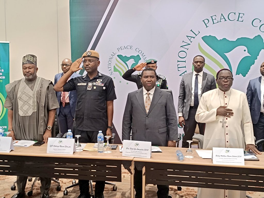 INEC Chairman Amupitan urges National Peace Committee, parties, and stakeholders to restore voter co...