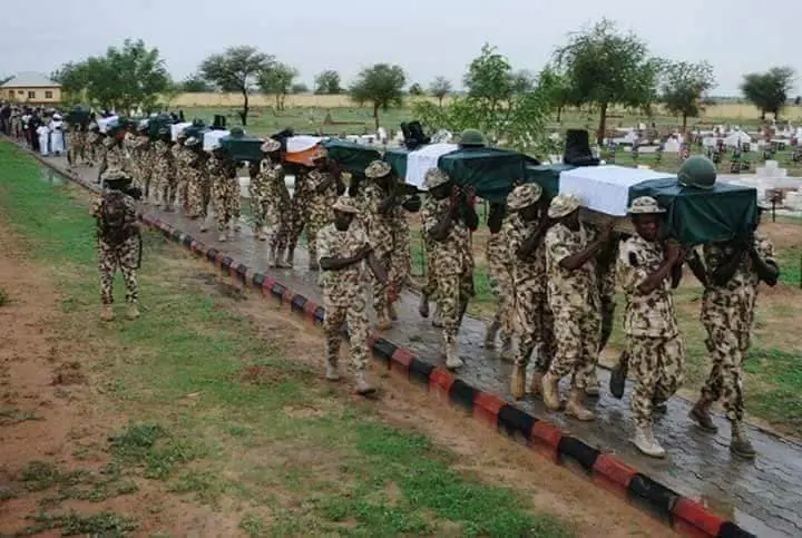 The Nigerian Army has buried 12 personnel killed in Borno counter-insurgency operations; former gove...