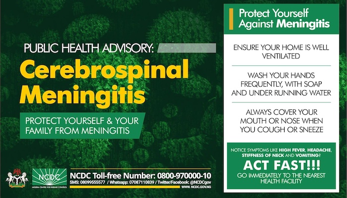 NCDC warns states in the African meningitis belt about CSM outbreak, urges preventive measures, earl...