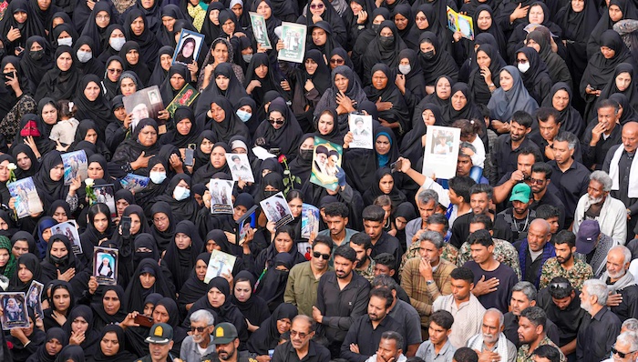 Mourners gather in Minab as Iran blames US-Israel strike for killing 160 at girls’ school near IRGC...