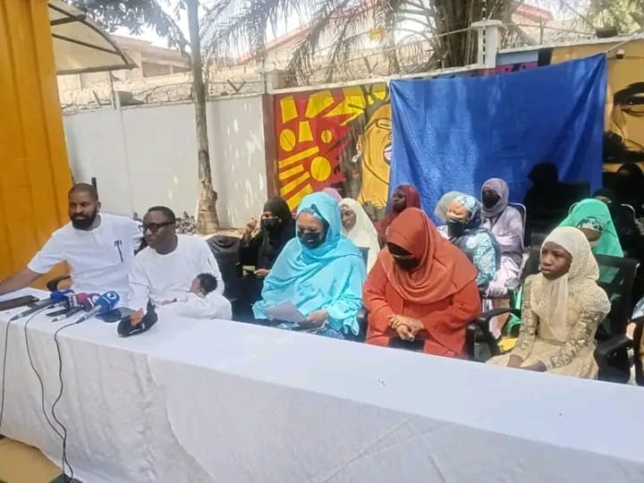 Omoyele Sowore and families of detained military officers protest in Abuja, demanding trial or relea...