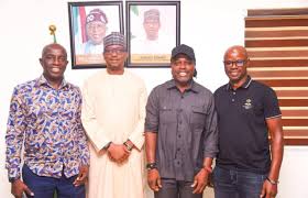 Edo State Governor, Senator Monday Okpebholo, Chairman of the National Sports Commission (NSC), Mala...
