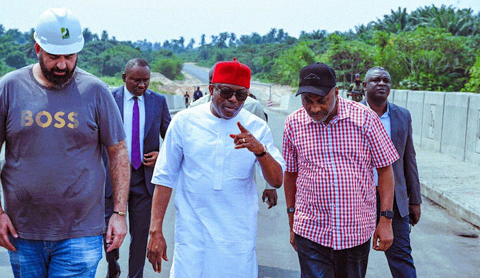 Governor Siminalayi Fubara says the 33.5km Elele–Umudioga–Egbeda–Ubimini–Ikiri–Omoku road is 90% com...
