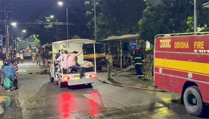 Ten patients die after overnight fire erupts in intensive care unit of Odisha government hospital in...