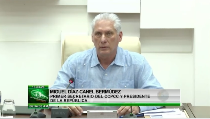 Cuban President Miguel Díaz-Canel says Havana is open to talks with Washington based on sovereignty,...