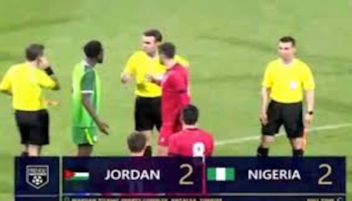 Nigeria and Jordan settled for a 2-2 draw after late drama, including a goal and a red card.
Source...