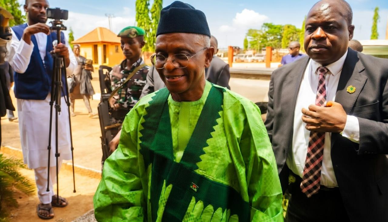 Former Kaduna Governor Nasir Ahmad El-Rufai appears in court in Kaduna for bail hearing in corruptio...