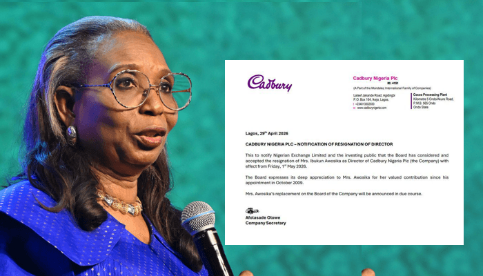 Source: https://www.arise.tv/cadbury-nigeria-director-ibukun-awosika-resigns