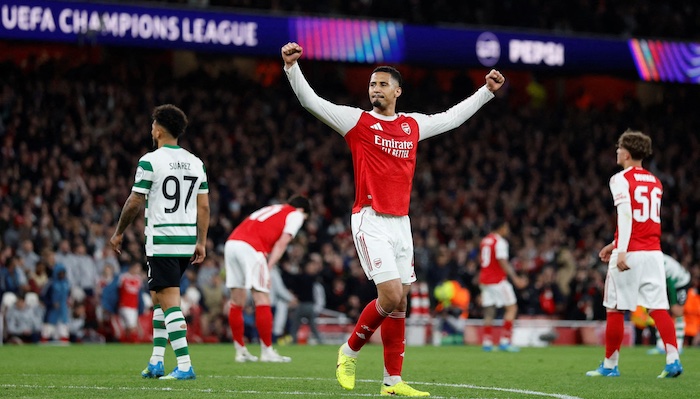 Arsenal advance to semi-finals after holding Sporting to stalemate, securing narrow aggregate victor...