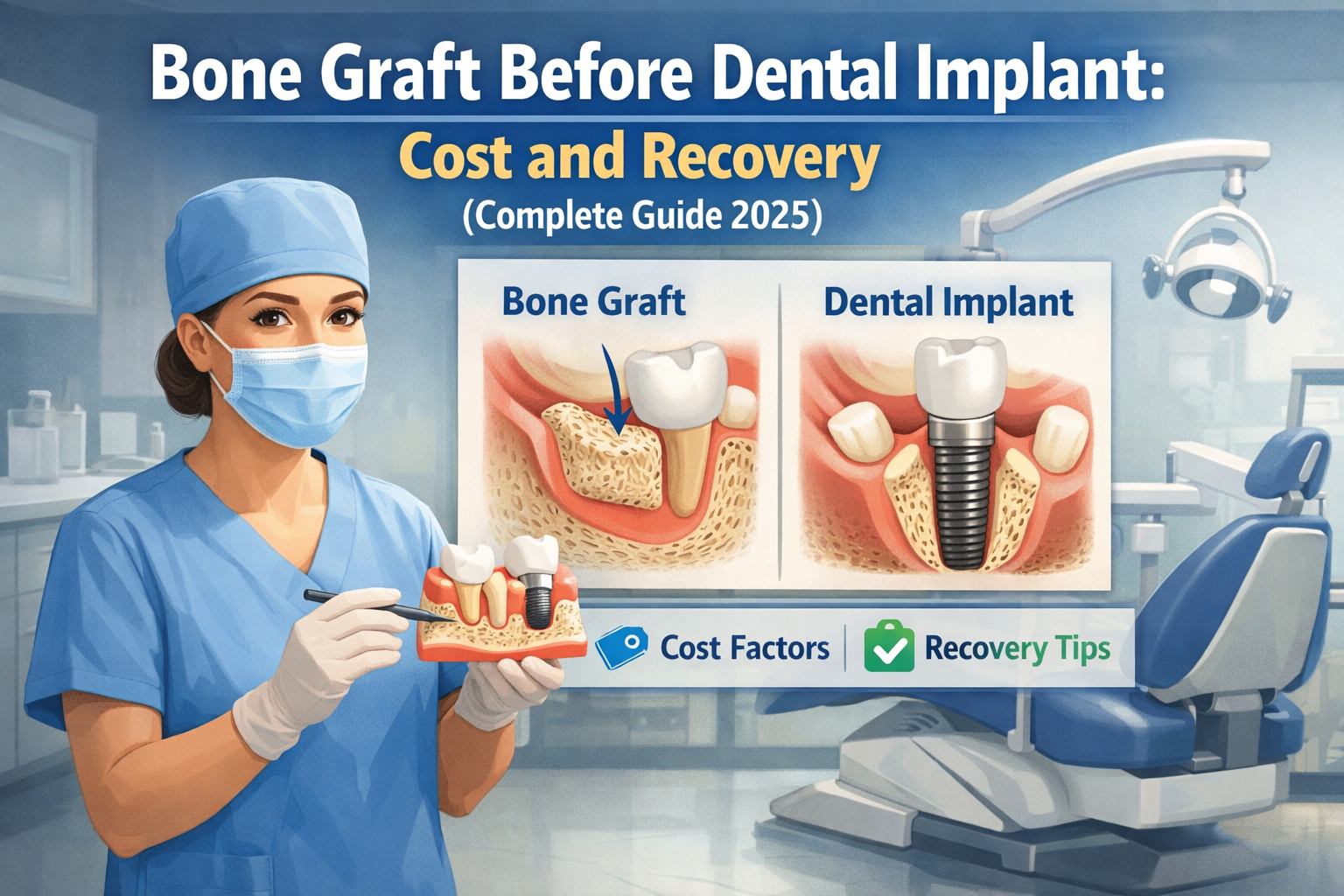 Language : EnglishTopics: Bone graftIf you’ve been told you need a bone graft before getting a denta...