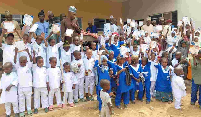 CITAD distributes educational materials to Fulani pupils in Kano, linking improved access to educati...