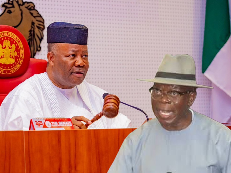 Senate turns rowdy after Akpabio and Oshiomhole clash over newly amended rules restricting leadershi...