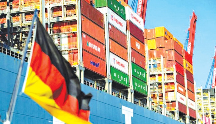Germany’s exports unexpectedly rose in March, boosted by EU demand, while industrial output declined...