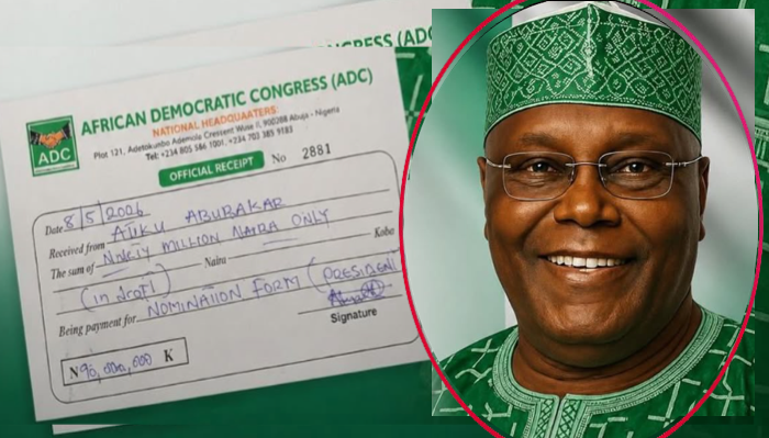 ADC says Atiku has completed payment for its 2027 presidential nomination form ahead of formal prese...