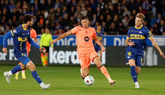 Alaves defeated Barcelona 1-0 to climb out of the relegation zone as LaLiga’s survival battle intens...