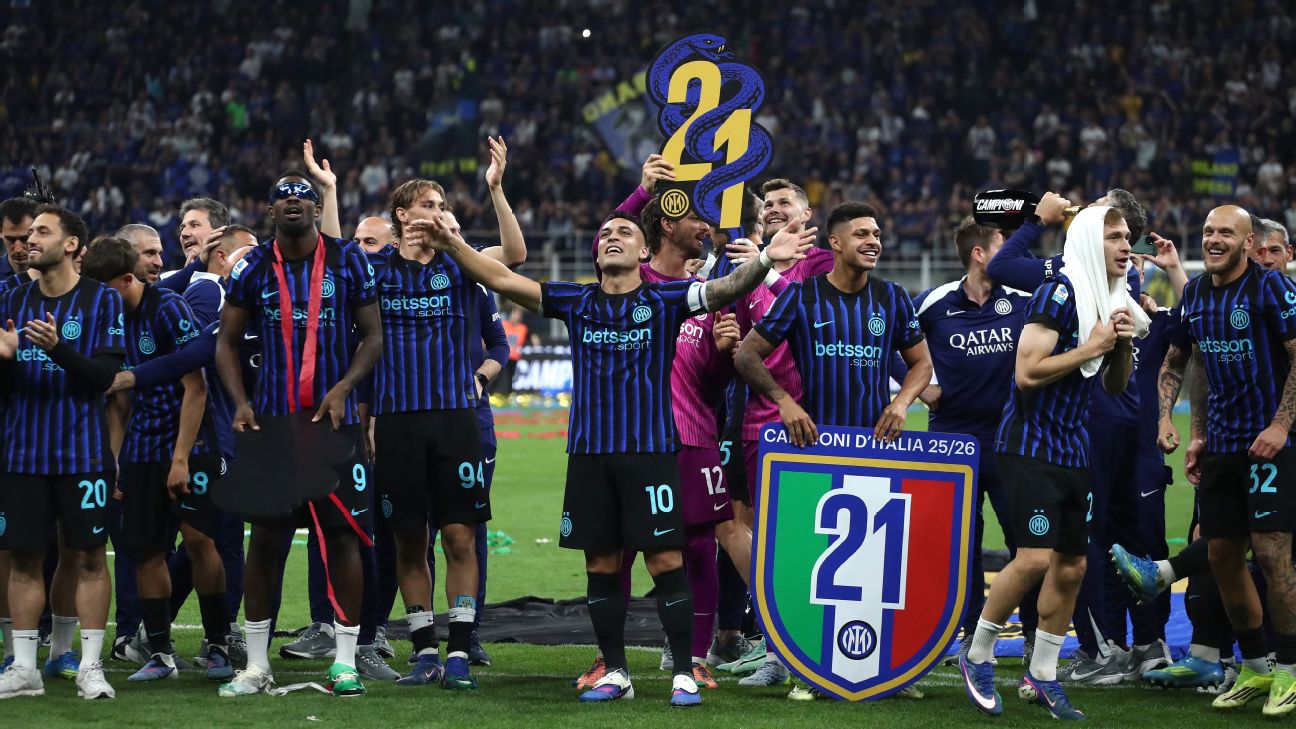 Inter clinch the Serie A title with three games remaining after a 2-0 victory over Parma, with goals...