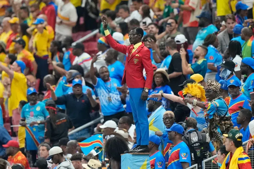 DR Congo’s iconic fan Michel Kuka Mboladinga made his first appearance at the 2026 FIFA World Cup du...
