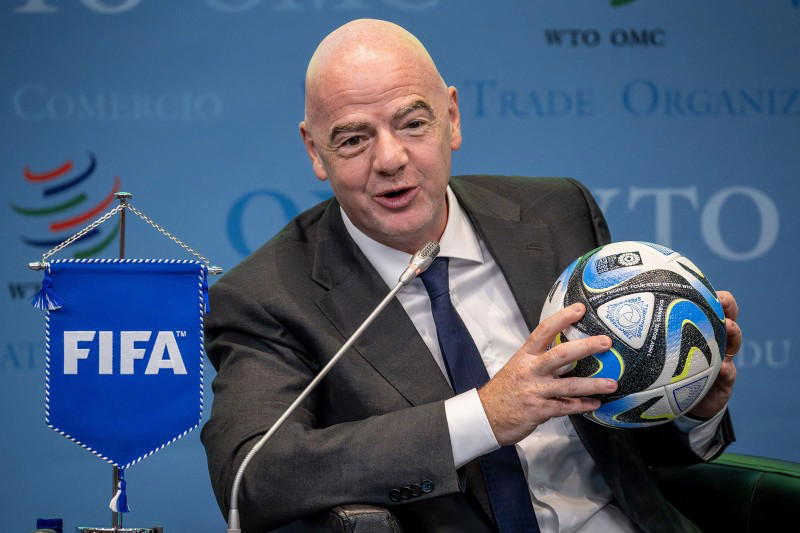 FIFA president Gianni Infantino joked that struggling Italy might manage to qualify for the World Cu...