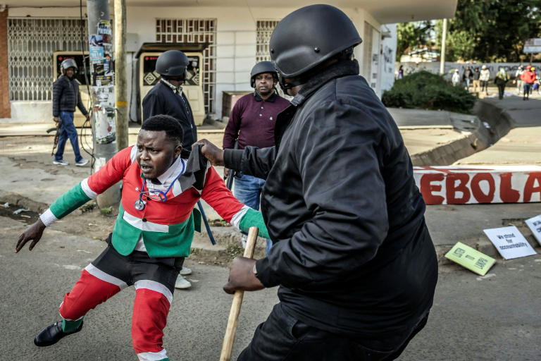 At least one person was shot as Kenyan police fought violent running battles with protesters Tuesday...