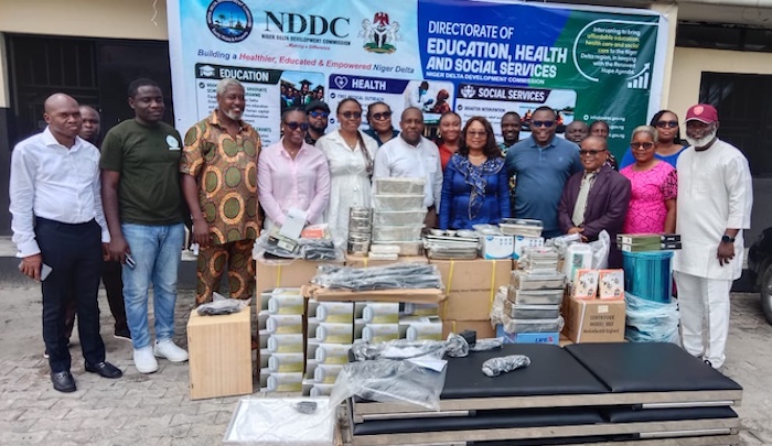NDDC donates medical equipment to a primary health centre in Rivers State to support healthcare deli...