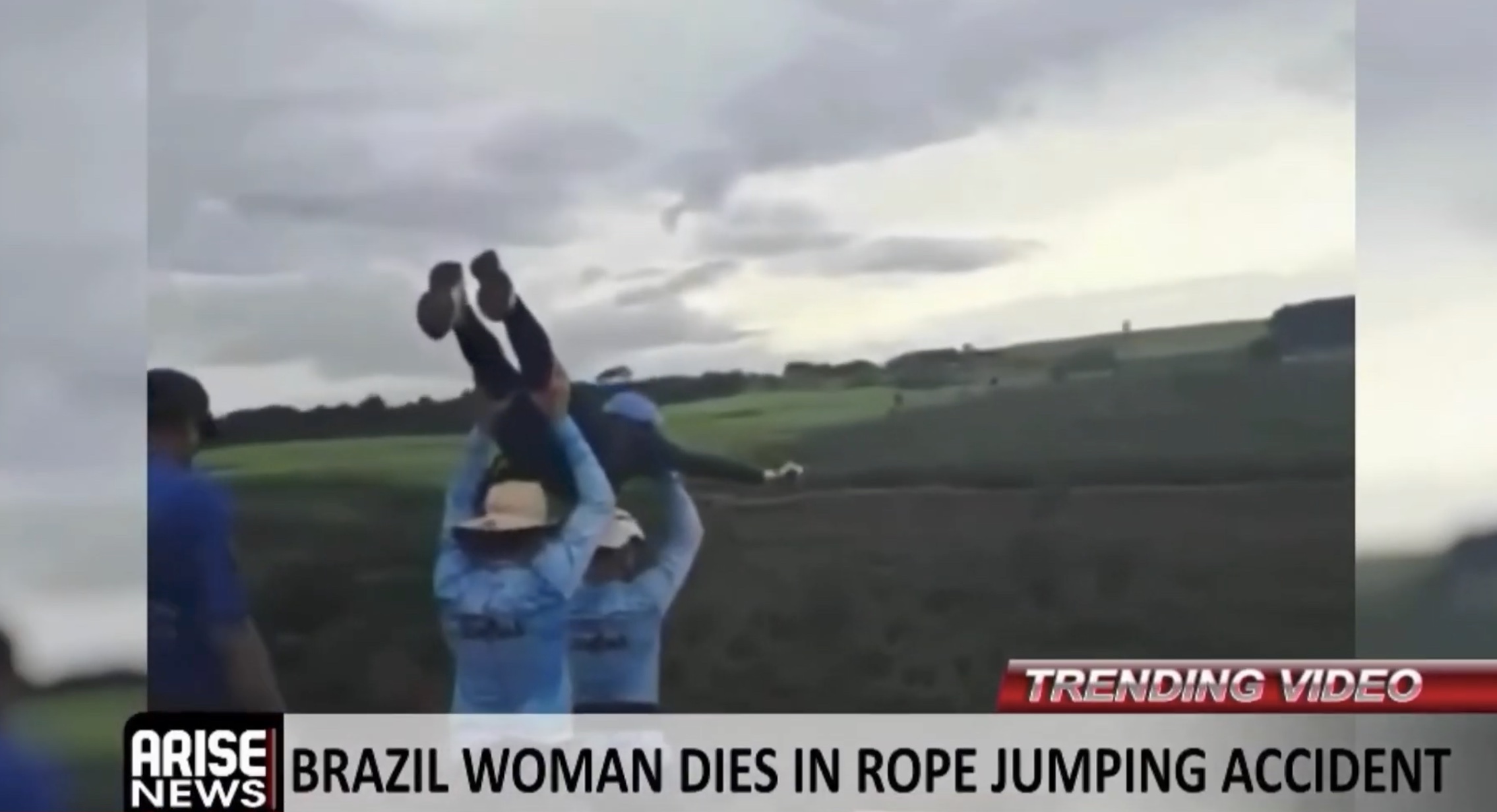 Police arrested three men after a woman died during a bungee jump accident from an abandoned bridge...