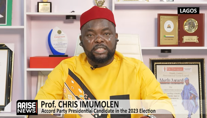 Accord Party chieftain Chris Imumolen denies backing Ademola Adeleke and insists his faction has a v...