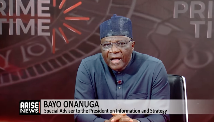 Presidential Spokesman Bayo Onanuga says he doesn’t see "hunger people are talking about" and many N...