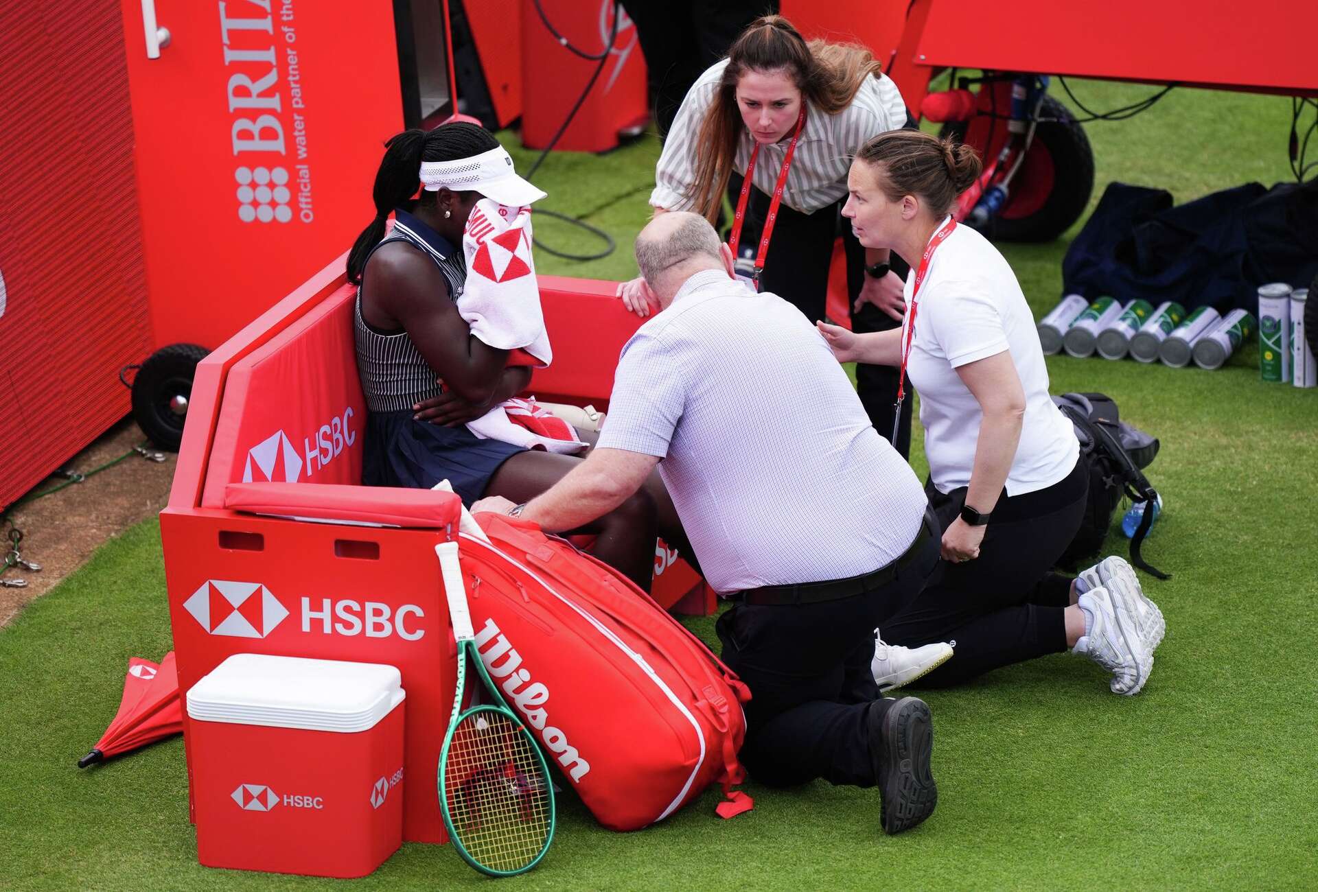Serena Williams' Queen's Club doubles comeback ends early after Victoria Mboko suffers injury setbac...