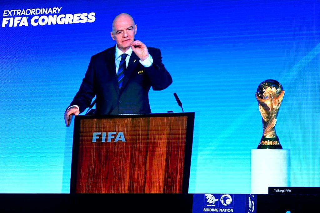 FIFA president Gianni Infantino joked that struggling Italy might manage to qualify for the World Cu...