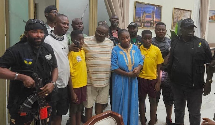 Oyo Police arrest four suspects and rescue Adelabu’s sister and her twin sons from kidnappers’ hideo...