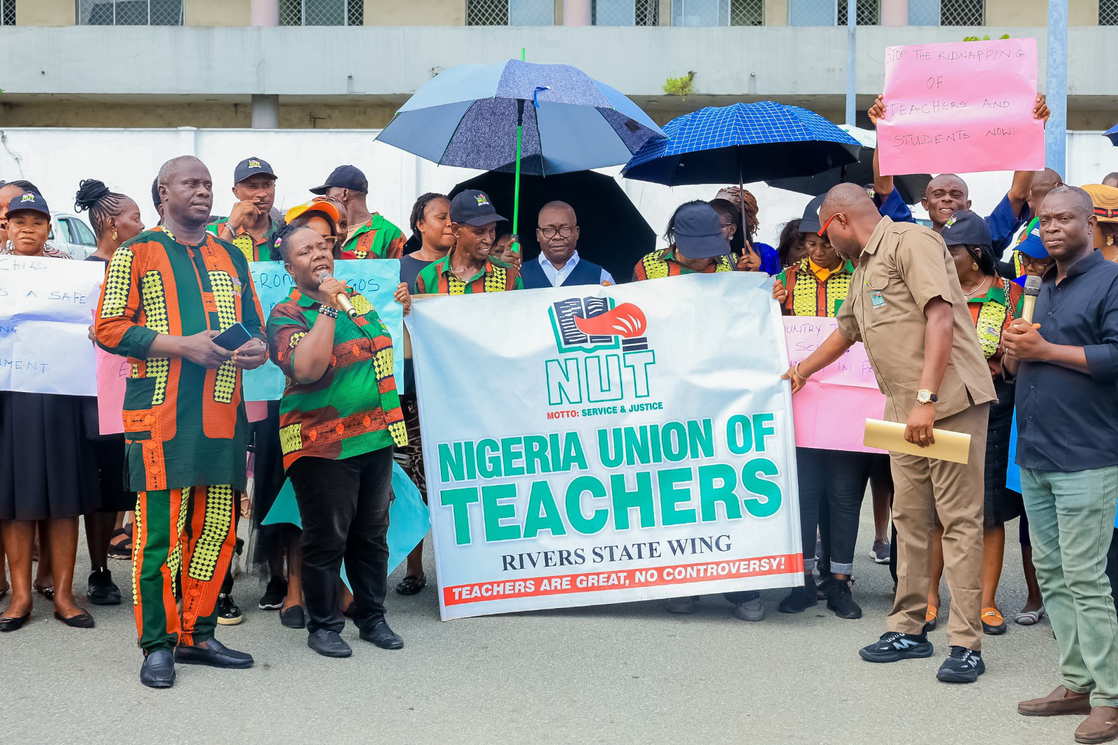 Fubara assures teachers of safety in Rivers schools as NUT protests rising attacks and abductions ac...