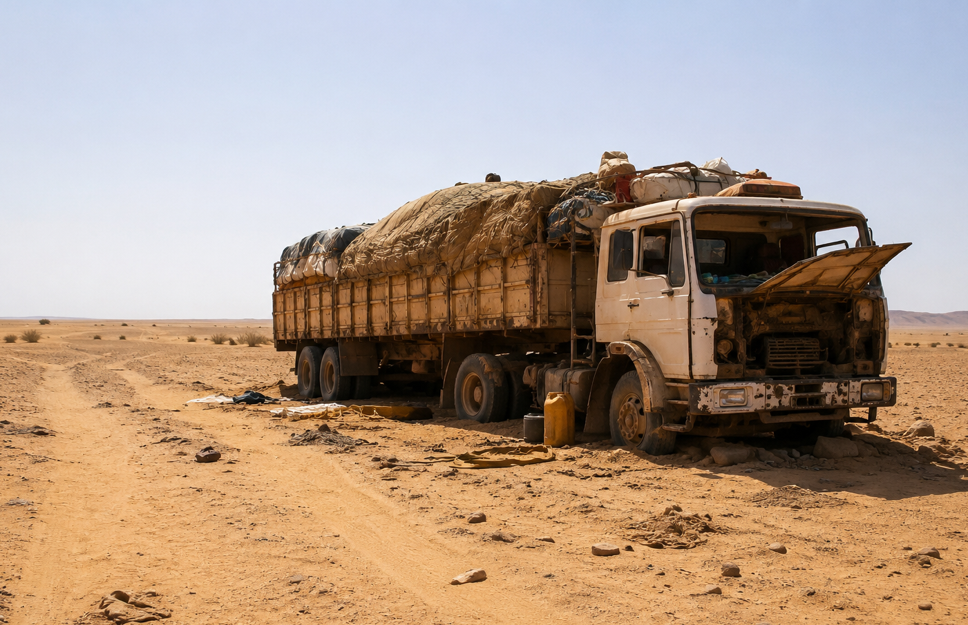 At least 49 people died in Niger Republic after a lorry failure left travellers stranded without wat...