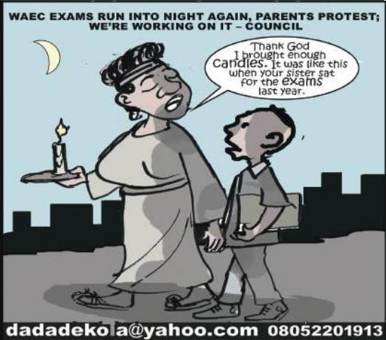 Read Also: WAEC exams run into night again, parents protest; we’re working on it – Council
Vanguard...
