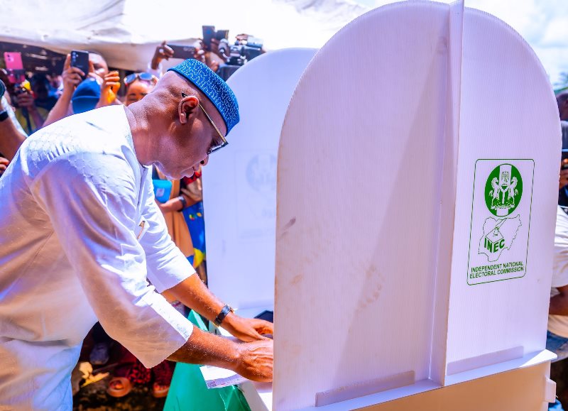 APC candidate Biodun Oyebanji defeated his rivals at Senate Leader Opeyemi Bamidele’s polling unit i...