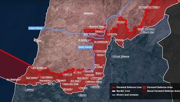 Israel releases new map showing expanded control zone in southern Lebanon while diplomatic discussio...
