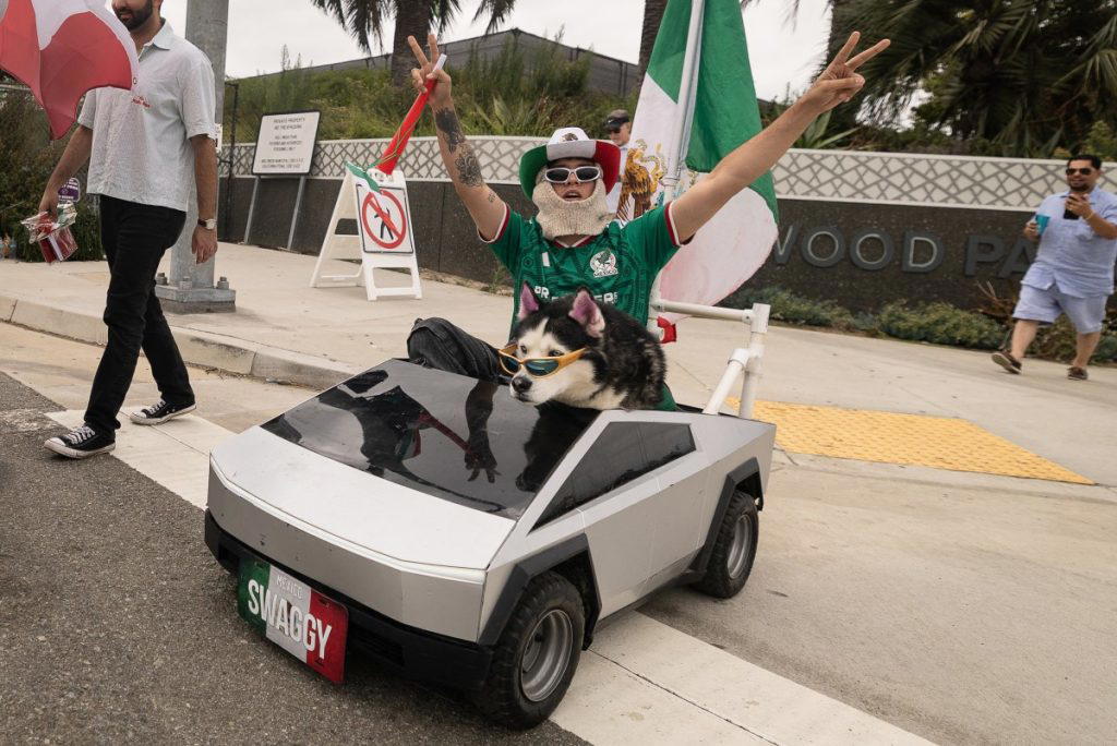 Sporting his Mexico team jersey, soccer fan Alan Romero got up at 4 am on Sunday to drive from Tijua...