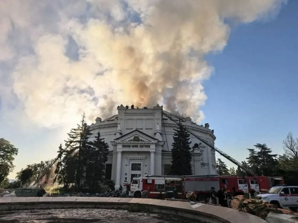 Ukrainian drone strike damages historic Crimea museum as Russia restricts transport services and str...