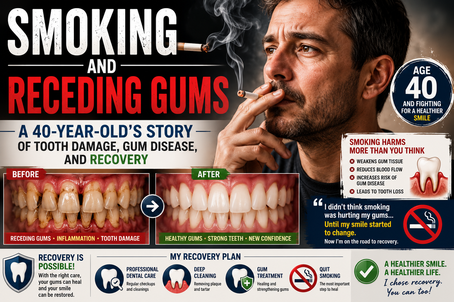 Language : EnglishTopics: Receding GumsI’m 40, I Still Smoke, and My Gums Are Receding: My Wake-Up C...