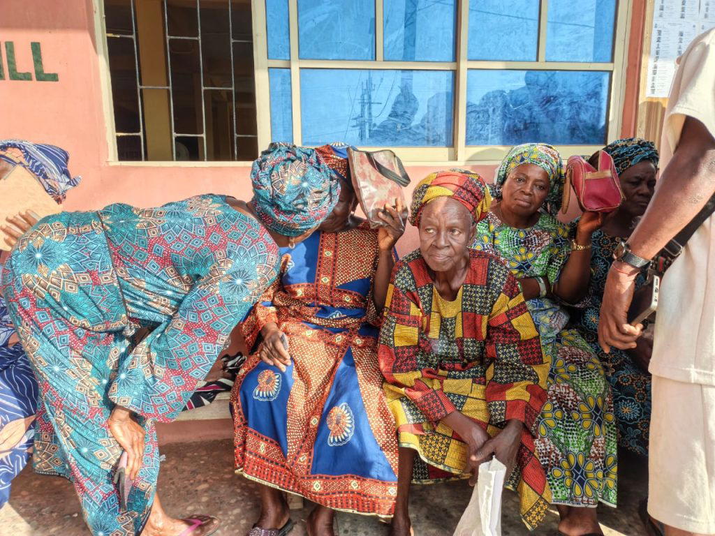 Empty street in Ikere Eloti
Old women waiting for accreditation at Osolo Hall, unit 003, Ilapetu, I...