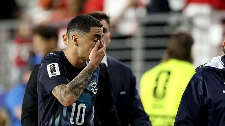 Paraguay’s Miguel Almiron claimed an unwanted piece of football history on Friday after becoming the...