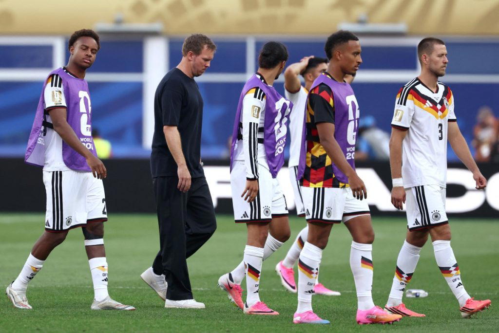 The German FA (DFB) on Tuesday stopped short of backing coach Julian Nagelsmann after Germany’s shoc...