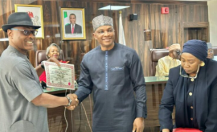The senator-elect for Enugu North Senatorial District, Ikeje Asogwa, on Tuesday received a Certifica...
