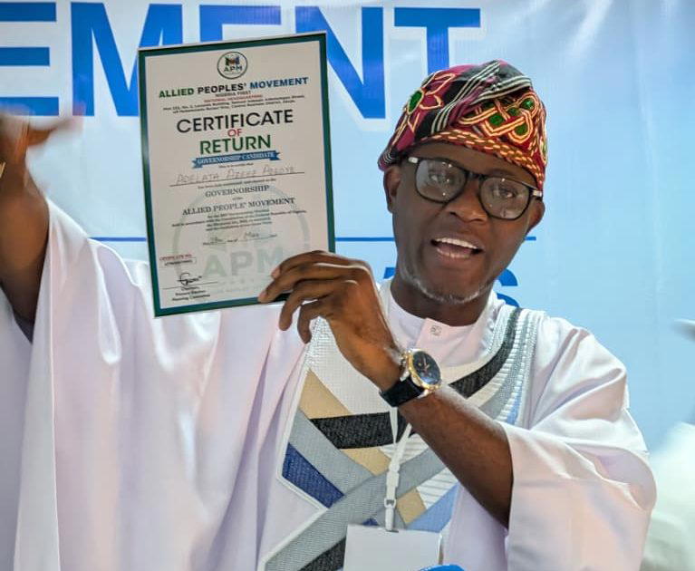 By Henry Obetta
Governorship candidate of the Allied Peoples Movement, APM, in Lagos State, Mr Laja...