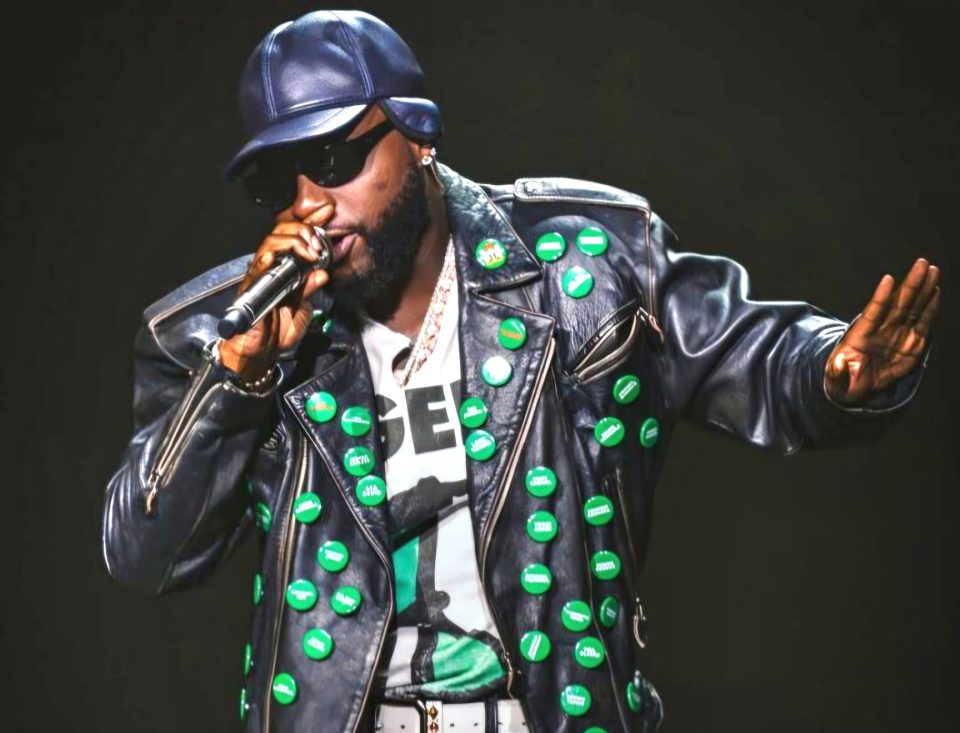 Davido wore a customised jacket bearing the names of abducted pupils and teachers during a FIFA Worl...