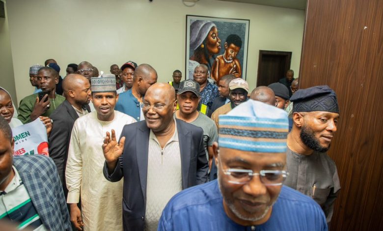 The presidential candidate of the African Democratic Congress, Atiku Abubakar, arrived at the Nnamdi...